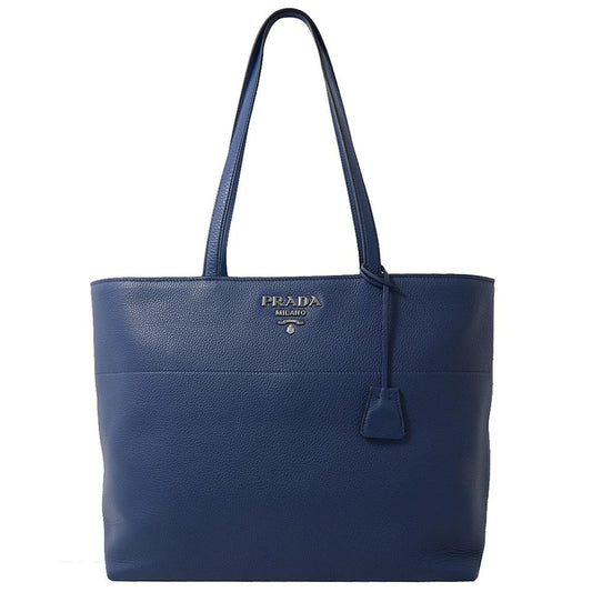 Prada Vitello Phenix Leather Shopping Tote Bag Bluette 1BG203