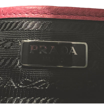 Prada Vitello Phenix Pink Leather Silver Logo Small Camera Crossbody Bag