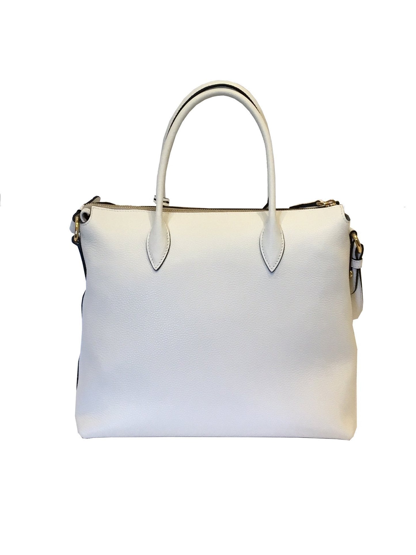 Prada Vitello Phenix Talco White Leather Tote Bag 1BA063