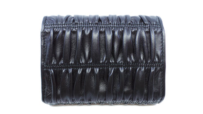 Prada Women's Black Nero Portfoglio Pattina Nappa Gaufre' Leather Wallet