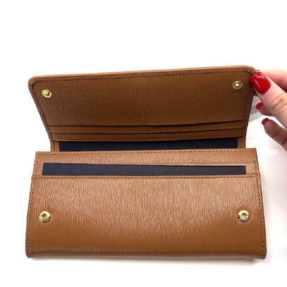 Prada Women's Caramel Beige Vitello Move Long Leather Flap Continental Wallet 1MH132