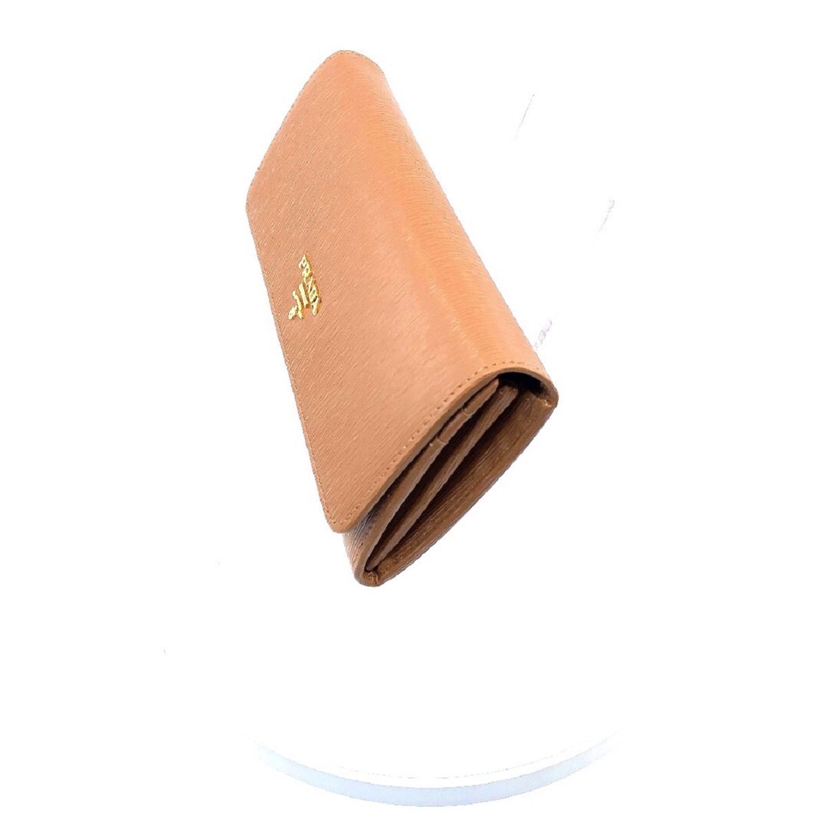 Prada Women's Caramel Beige Vitello Move Long Leather Flap Continental Wallet 1MH132