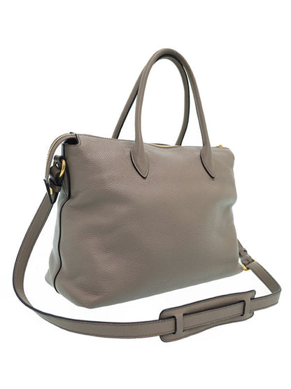 Prada Argilla Gray Vitello Phenix Leather Satchel Shoulder Bag 1BA063