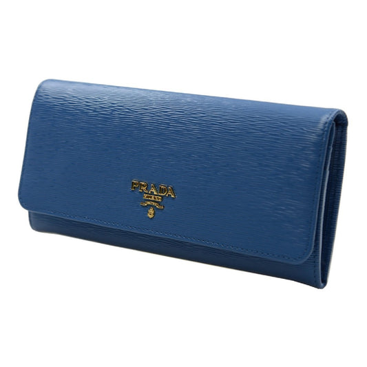 Prada Women's Cobalt Blue Vitello Move Flap Wallet 1MH132