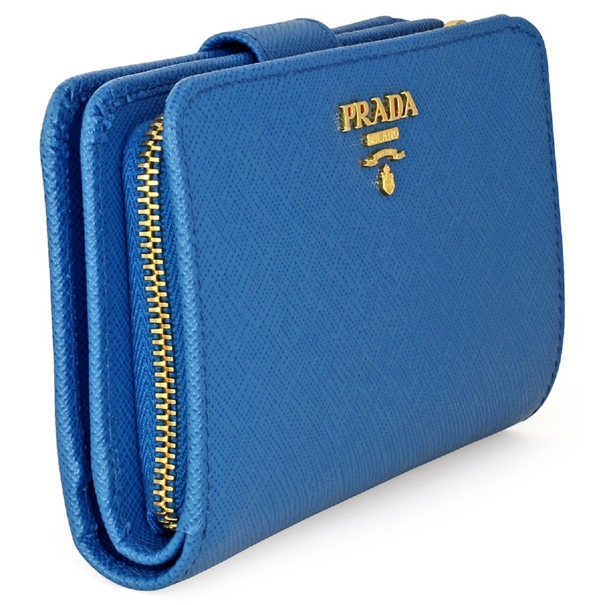 Prada Women's Cobalt Blue Vitello Move Wallet 1ML225