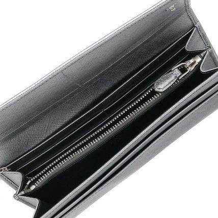 Prada Women's Metallic Cromo Silver Vitello Move Long Leather Flap Wallet 1MH132