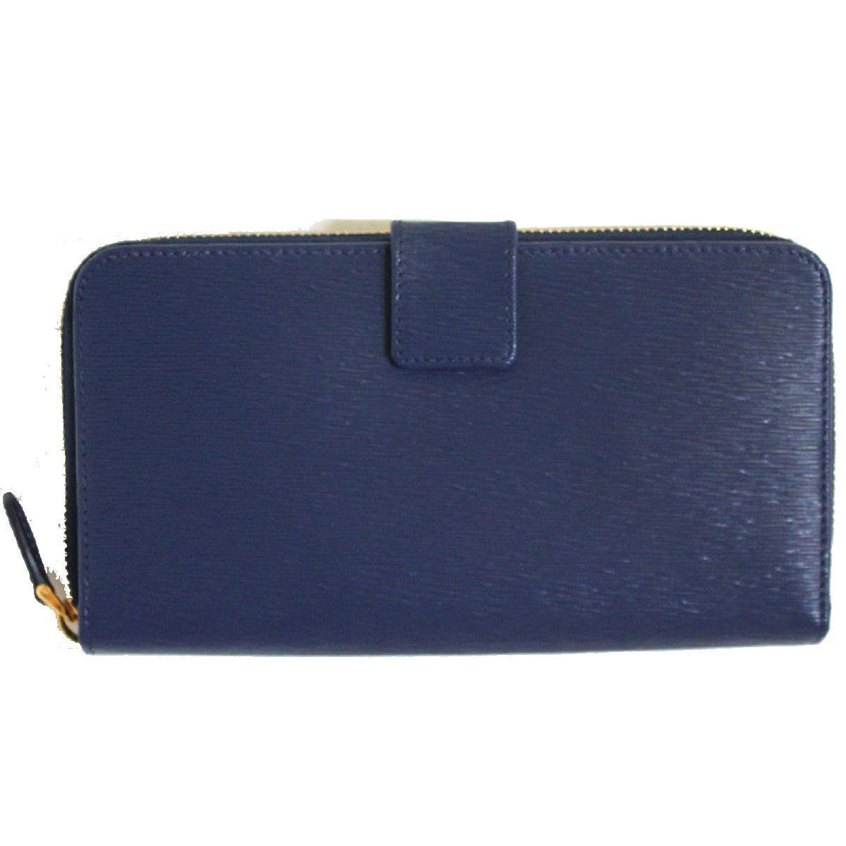 Prada Women's Navy Blue Vitello Move Full-Zip Wallet 1ML348