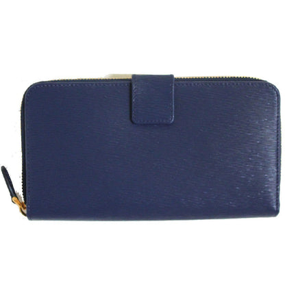 Prada Women's Navy Blue Vitello Move Full-Zip Wallet 1ML348