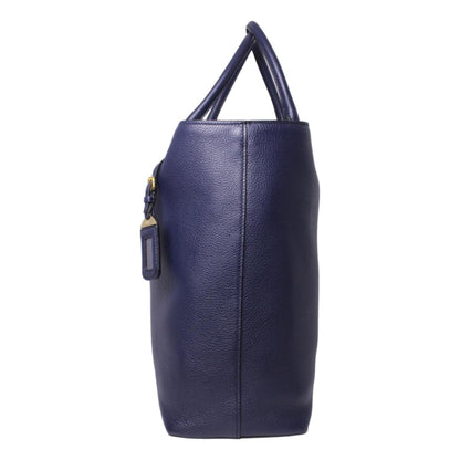 Prada Navy Blue Vitello Phenix Leather Shopping Tote