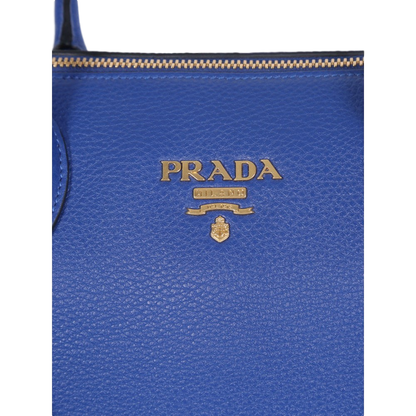 Prada Women's Royal Blue Vitello Phenix Leather Crossbody Handbag 1BA063