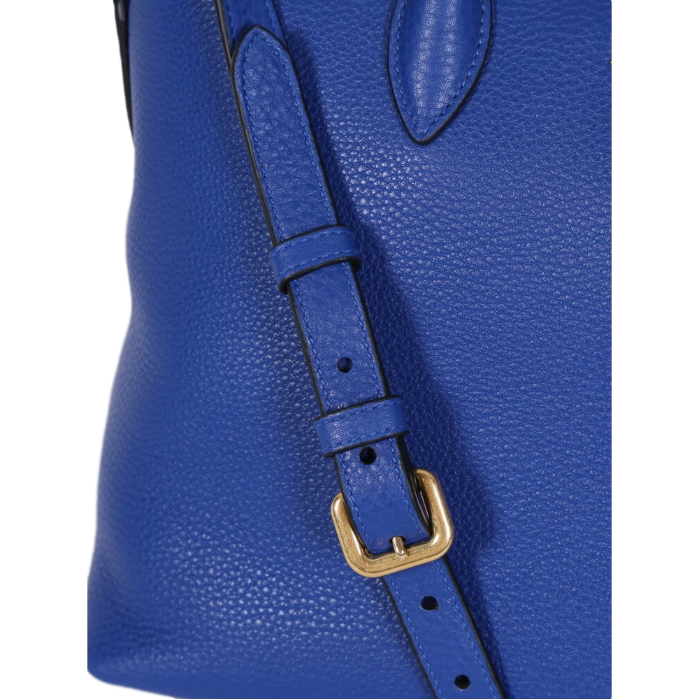 Prada Women's Royal Blue Vitello Phenix Leather Crossbody Handbag 1BA063