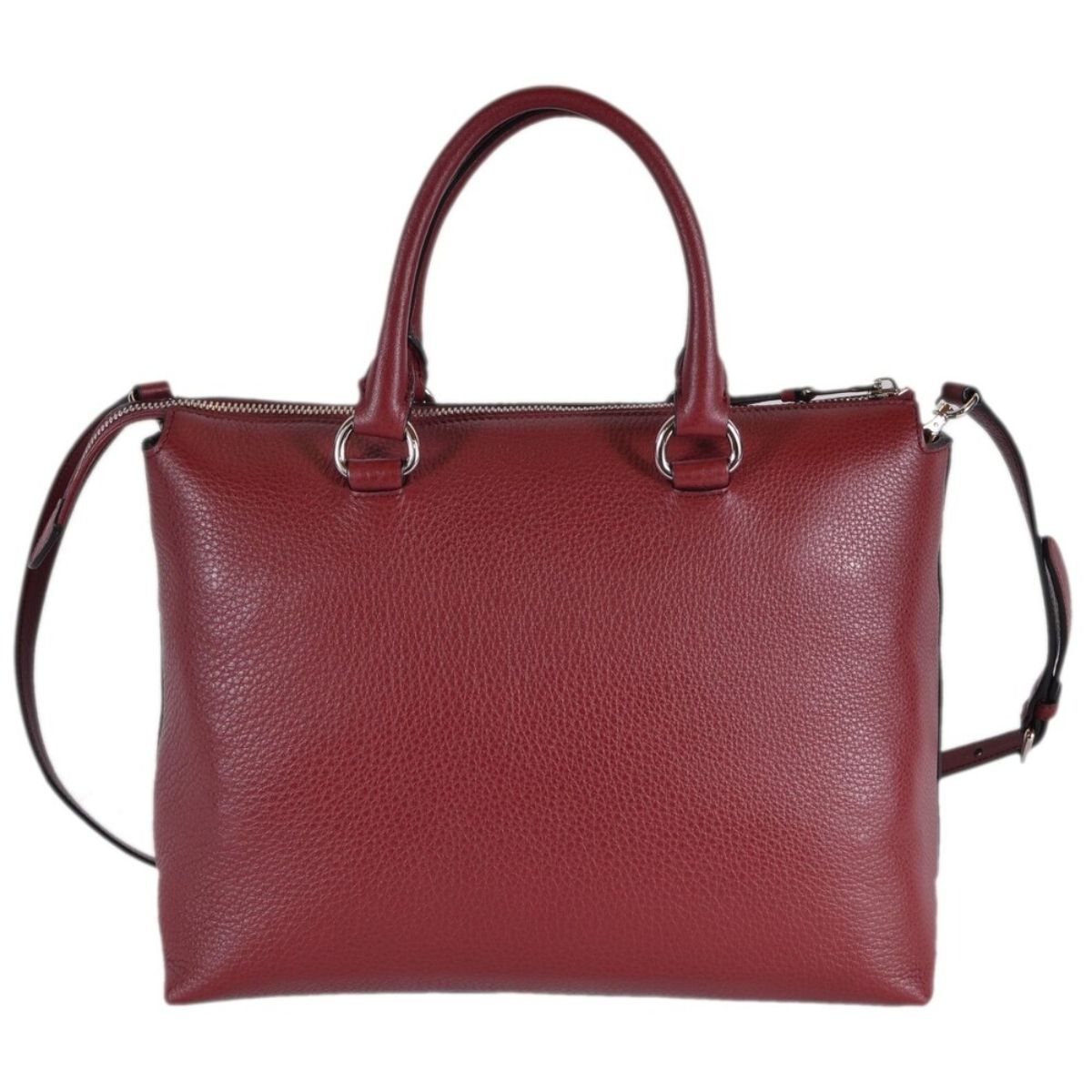 Prada Women's Rubino Red Vitello Phenix Leather Crossbody Handbag 1BA063