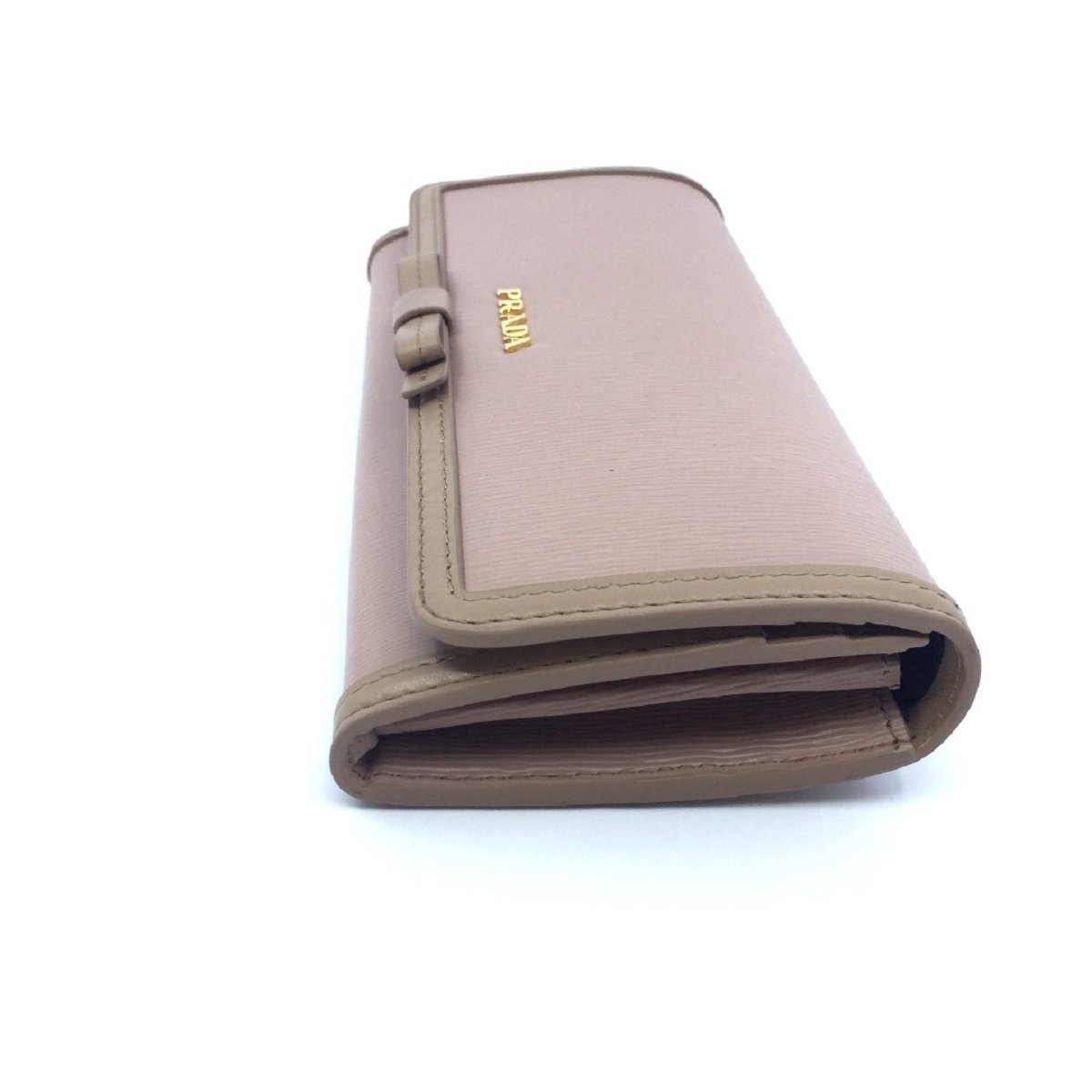 Prada Women's Snap Closure Wallet Cammeo Beige Detachable ID Card 1MH132