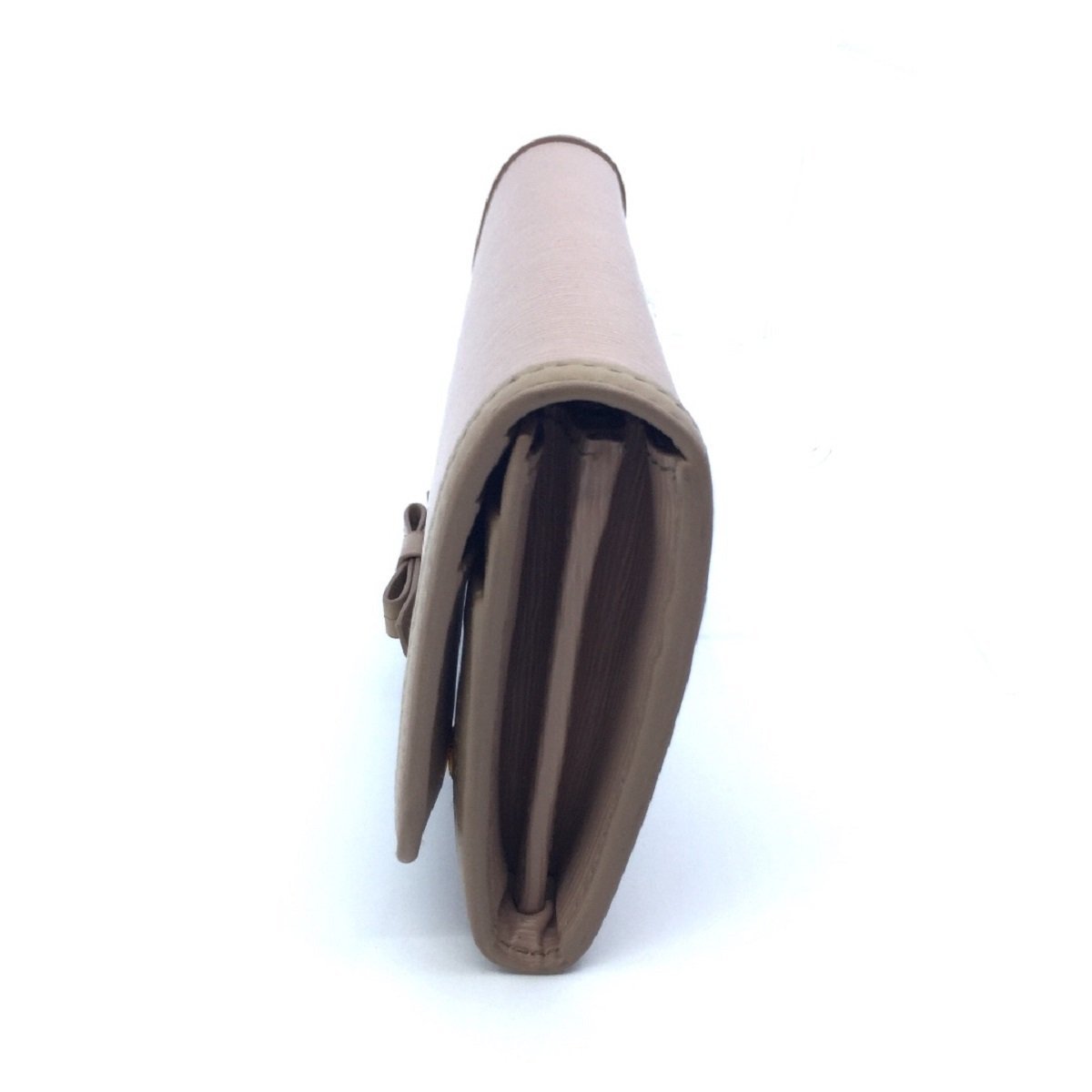 Prada Women's Snap Closure Wallet Cammeo Beige Detachable ID Card 1MH132