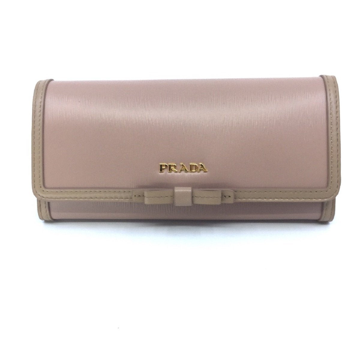 Prada Women's Snap Closure Wallet Cammeo Beige Detachable ID Card 1MH132