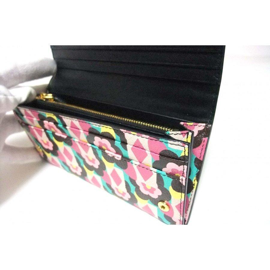 Prada Women's Snap Closure Wallet with Flowers/Detachable ID Card 1MH132