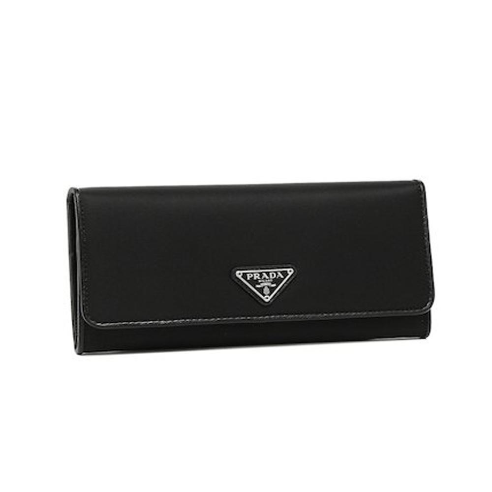 Prada Women's Tessuto Continental Flap Black Wallet