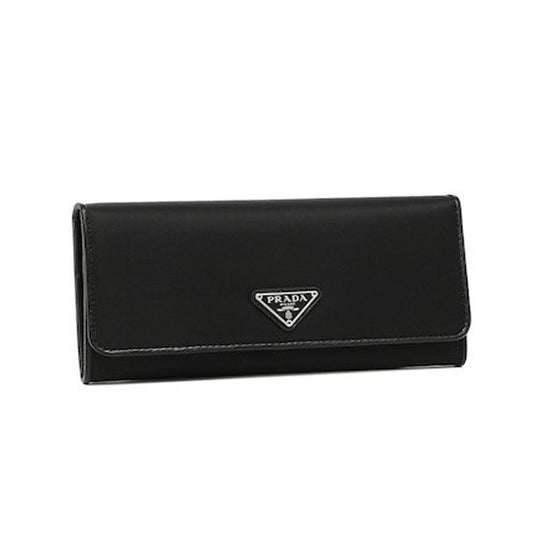 Prada Women's Tessuto Continental Flap Black Wallet