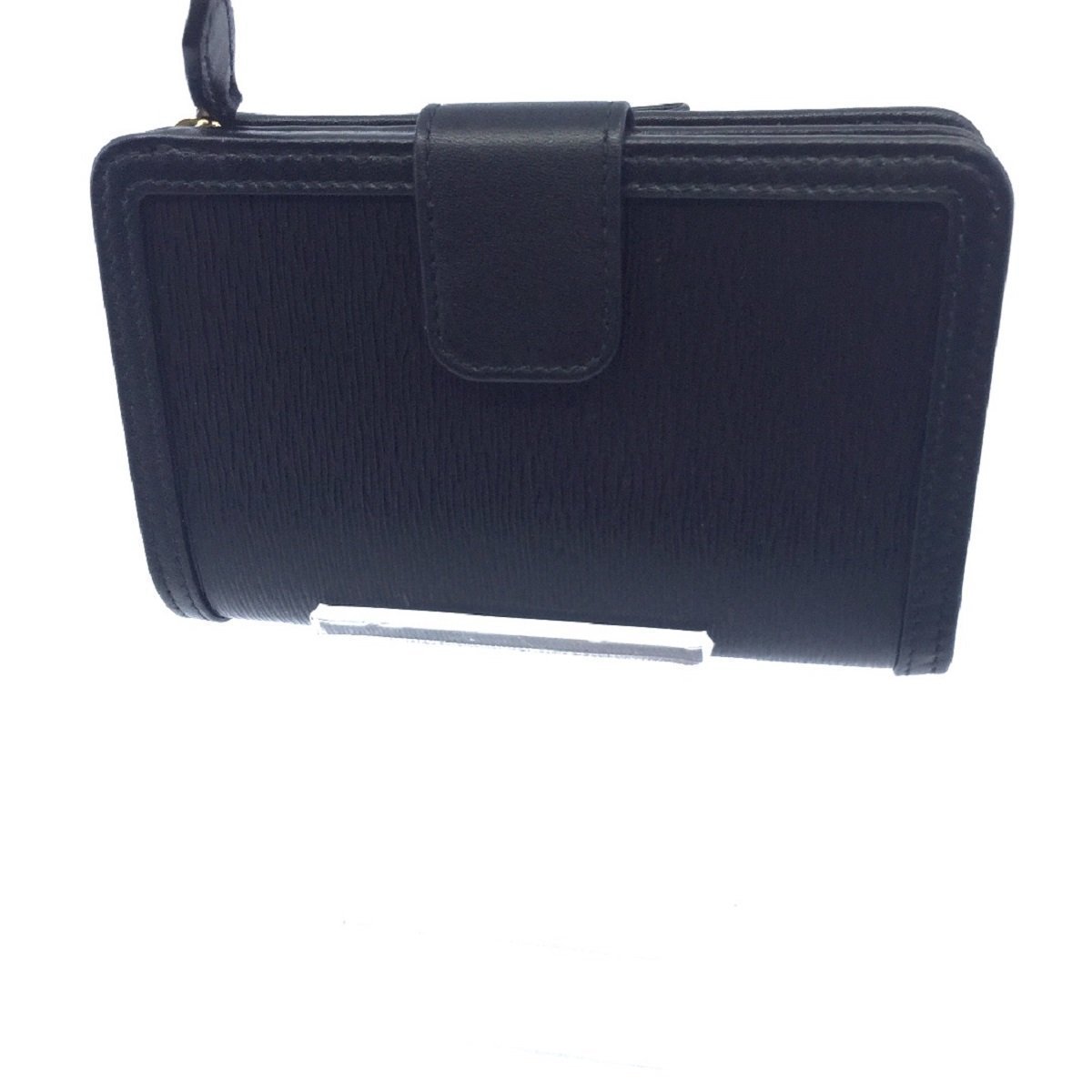 Prada Women's Vitello Move Black Bow Trim French Flap Zipper Wallet 1ML225