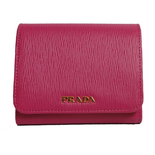Prada Women's Wallet Vitello Move Bi Fold Fushia 1MH176