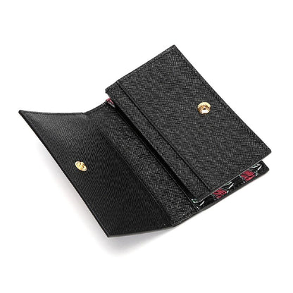 Prada Womens Black Love Hearts Vitello Move Leather Wallet 1MC122