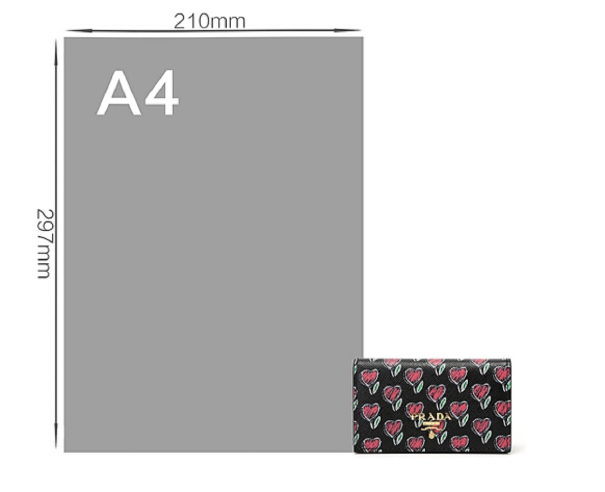 Prada Womens Black Love Hearts Vitello Move Leather Wallet 1MC122