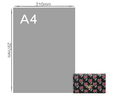 Prada Womens Black Love Hearts Vitello Move Leather Wallet 1MC122