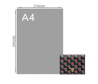 Prada Womens Black Vitello Move Love Hearts Leather Snap Bifold Wallet 1MV204