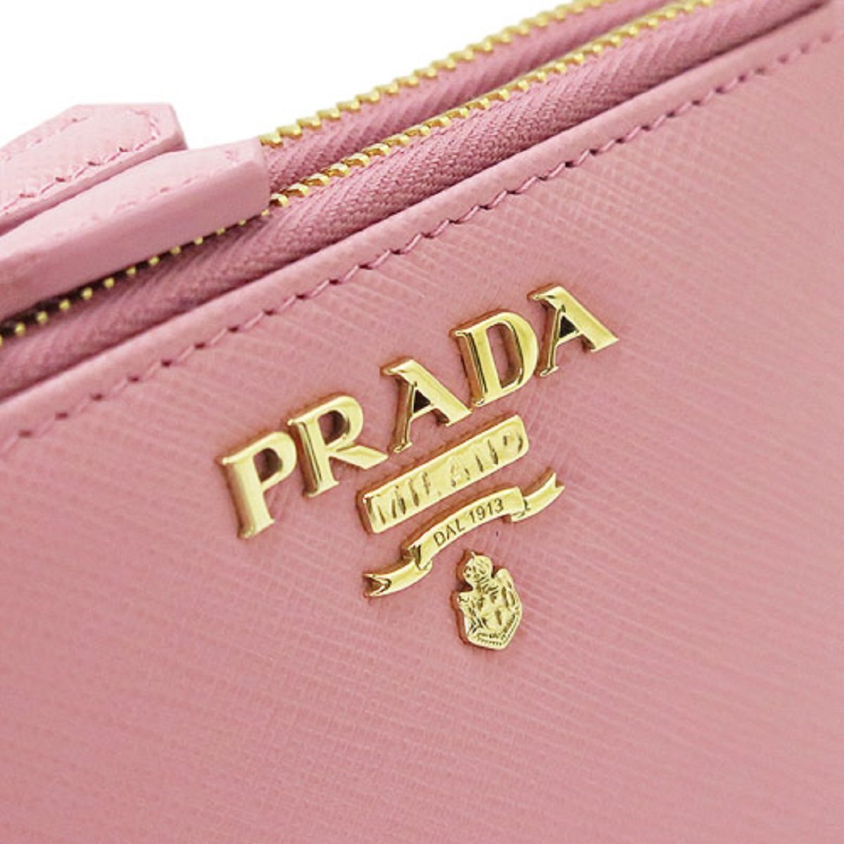 Prada Womens Pink Peonia Bifold Vitello Move Leather Snap Zip Wallet 1ML024
