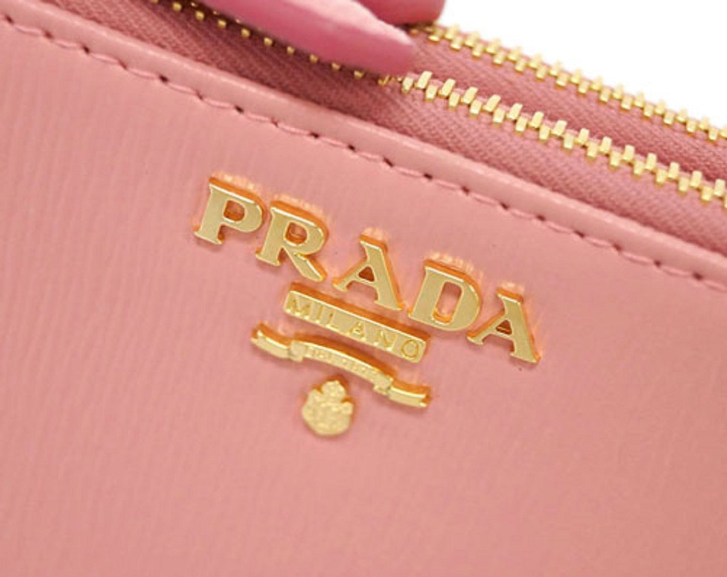 Prada Womens Pink Peonia Bifold Vitello Move Leather Snap Zip Wallet 1ML024
