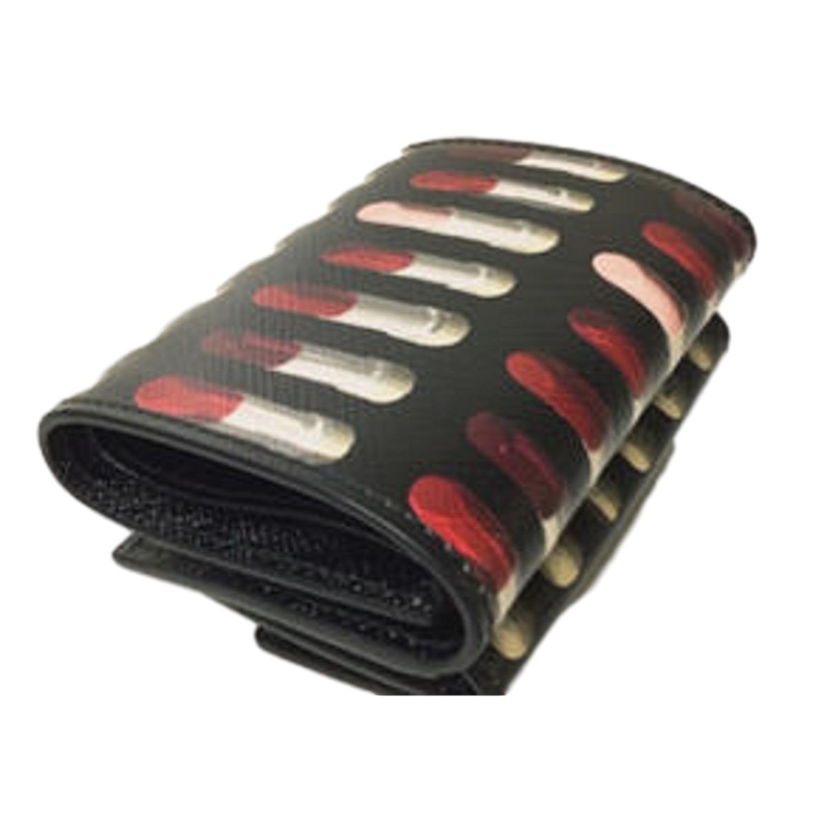 Prada Womens Saffiano Print Lipstick Leather Envelope Snap Wallet 1MH021