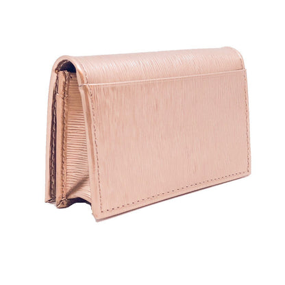 Prada Womens Vitello Move Metallic Gold Leather Card Case Wallet 1MC122