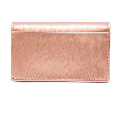 Prada Womens Vitello Move Metallic Gold Leather Card Case Wallet 1MC122