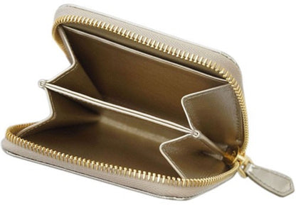 Prada Womens Vitello Move Pirite Gold Leather Zippered Wallet 1MM268