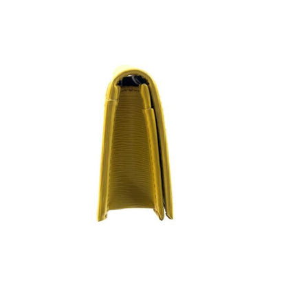 Prada Womens Vitello Move Sole Yellow Leather Card Case Wallet