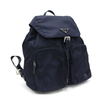 Prada Zainetto Navy Tessuto Nylon Leather Trim Backpack Rucksack 1BZ005