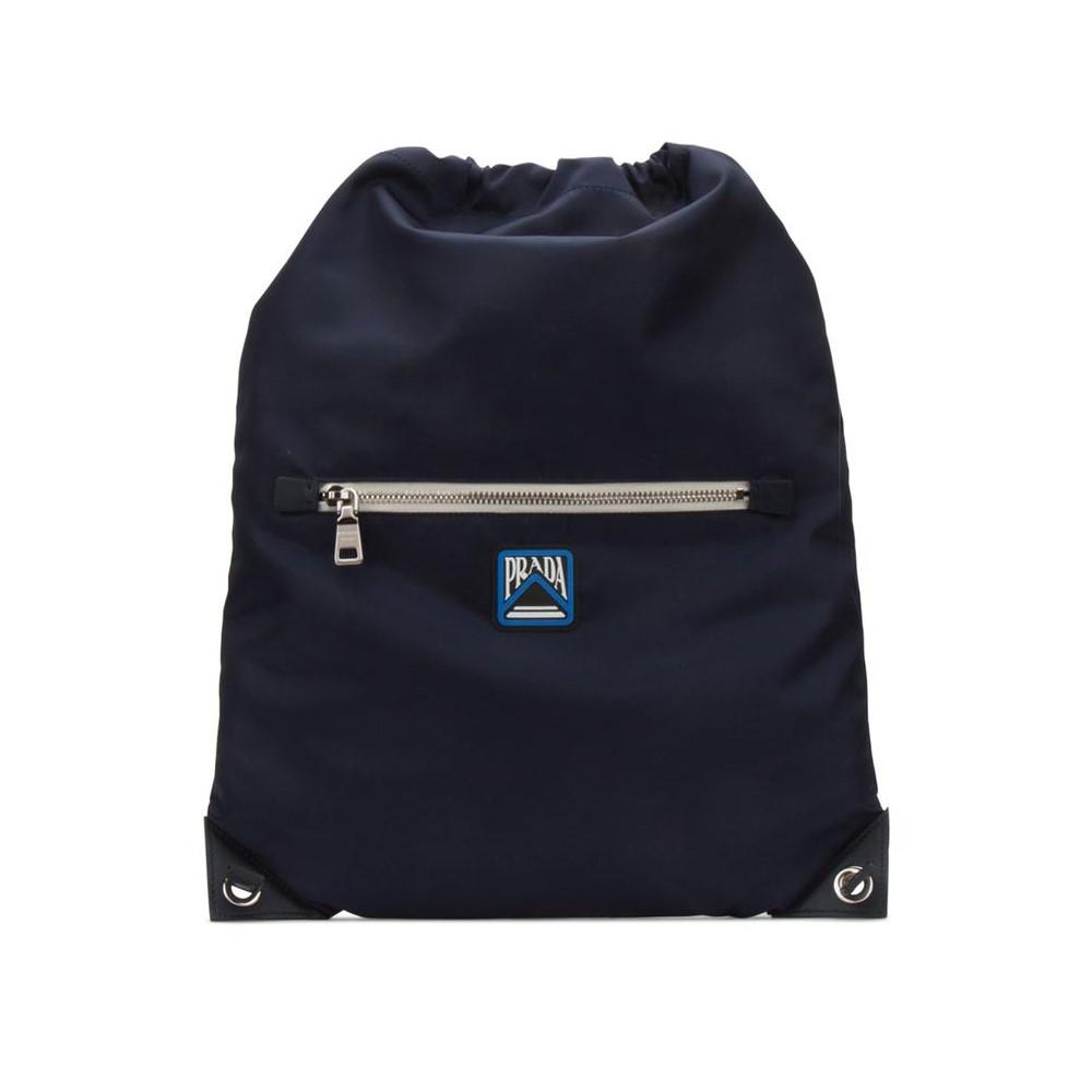 Prada Zaino Navy Tessuto Nylon Drawstring Backpack 2VZ030