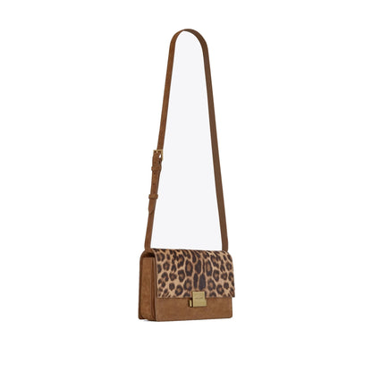 Saint Laurent Bellechasse Leopard Print Pony Hair Suede Crossbody