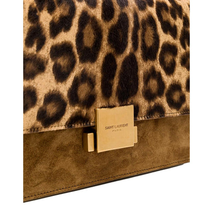 Saint Laurent Bellechasse Leopard Print Pony Hair Suede Crossbody