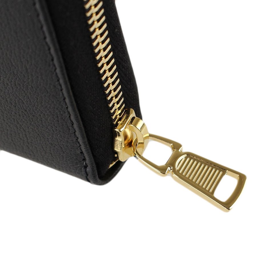 Saint Laurent Black Belle De Jour Leather Zip Around Wallet 568995