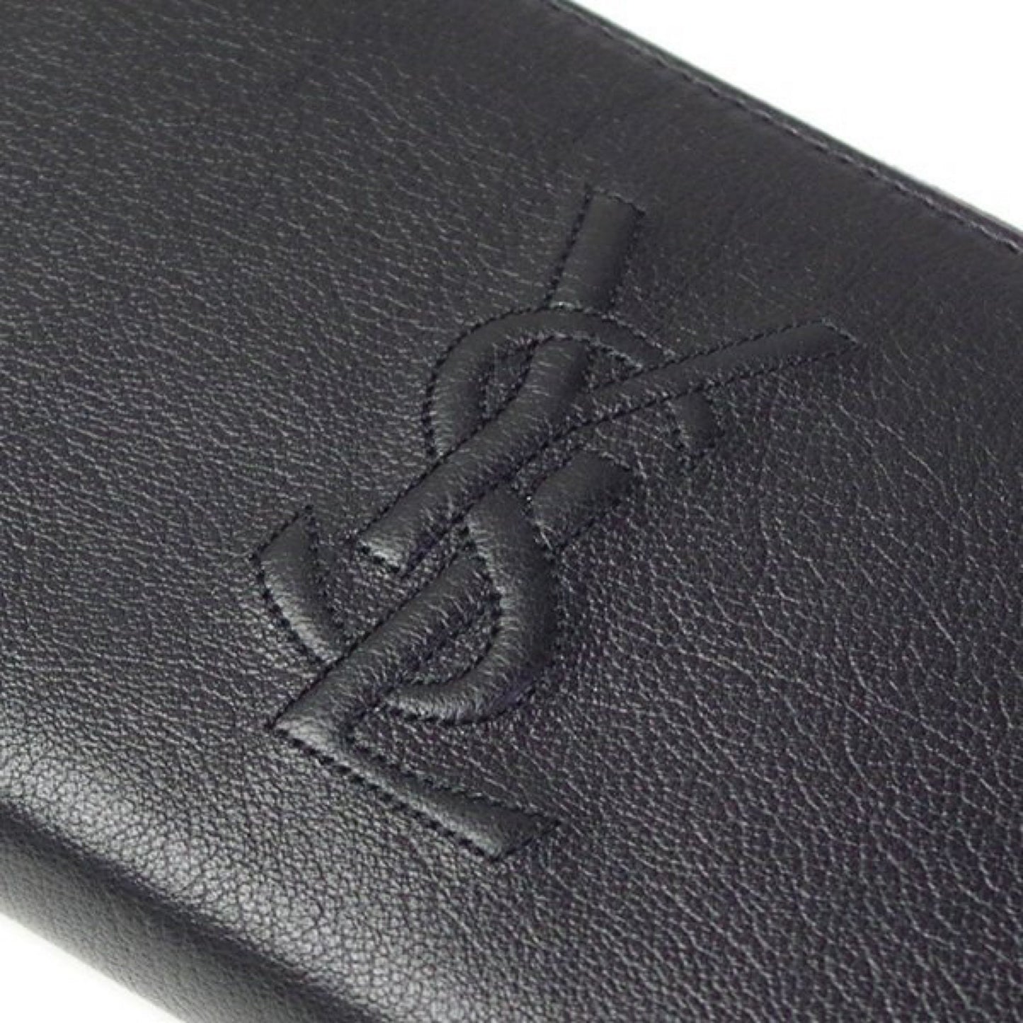 Saint Laurent Black Belle De Jour Leather Zip Around Wallet 568995