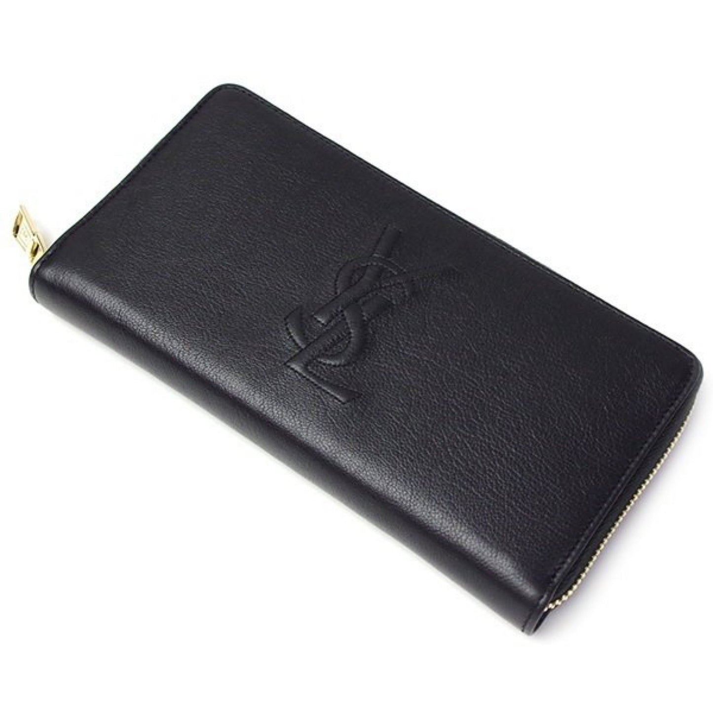Saint Laurent Black Belle De Jour Leather Zip Around Wallet 568995
