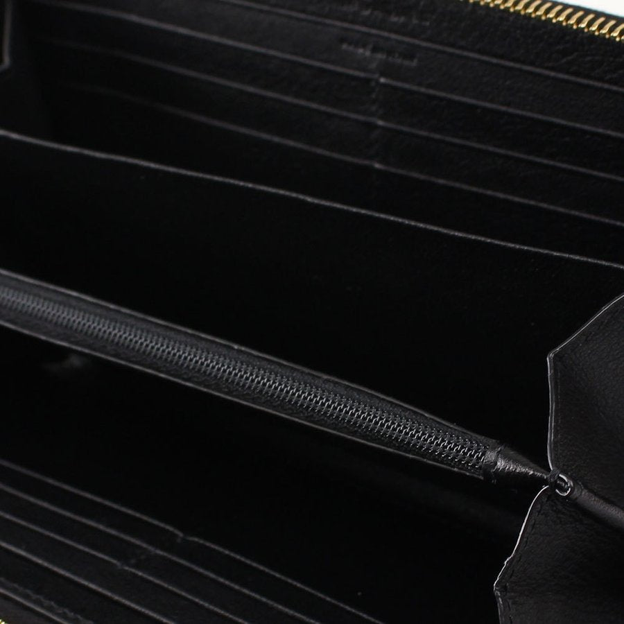 Saint Laurent Black Belle De Jour Leather Zip Around Wallet 568995