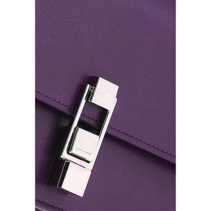 Saint Laurent Carre Royal Purple Ultra Soft Calf Leather Shoulder Bag