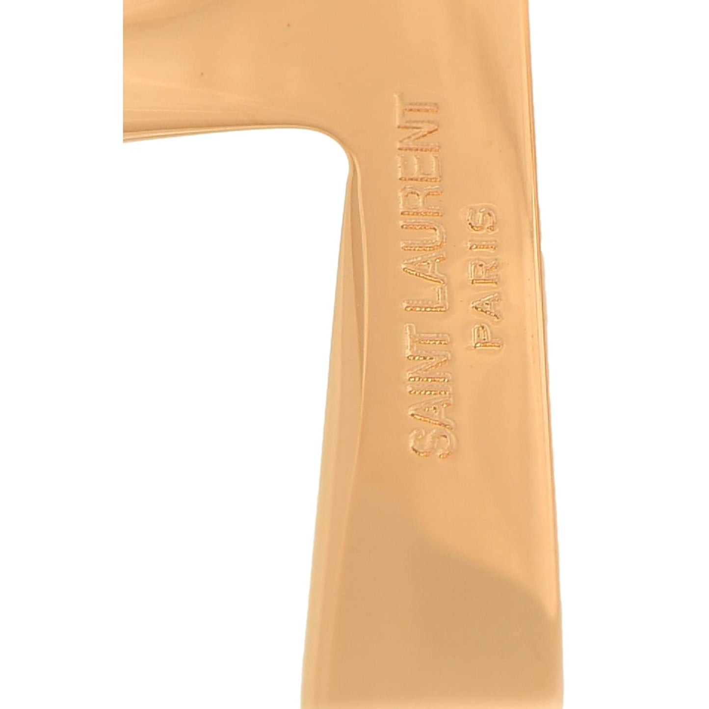 Saint Laurent Cassandre YSL Monogram Gold Brass Cuff Bracelet