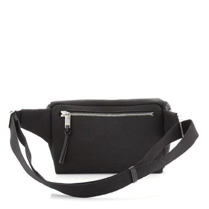 Saint Laurent City Unisex Belt Bag Black Canvas Leather Trim 505973