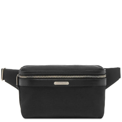Saint Laurent City Unisex Belt Bag Black Canvas Leather Trim 505973