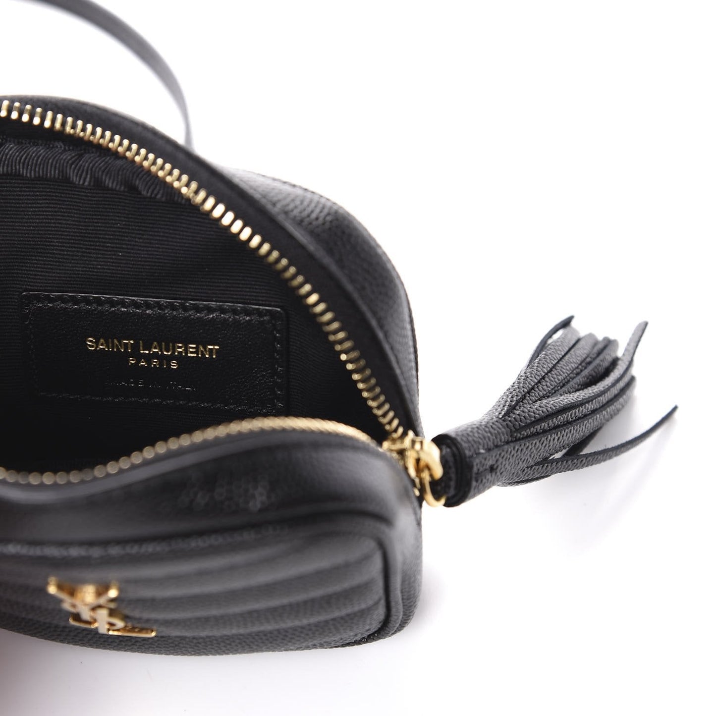 Saint Laurent Grain De Poudre Matelasse Monogram Baby Lou Camera Bag Black 635088