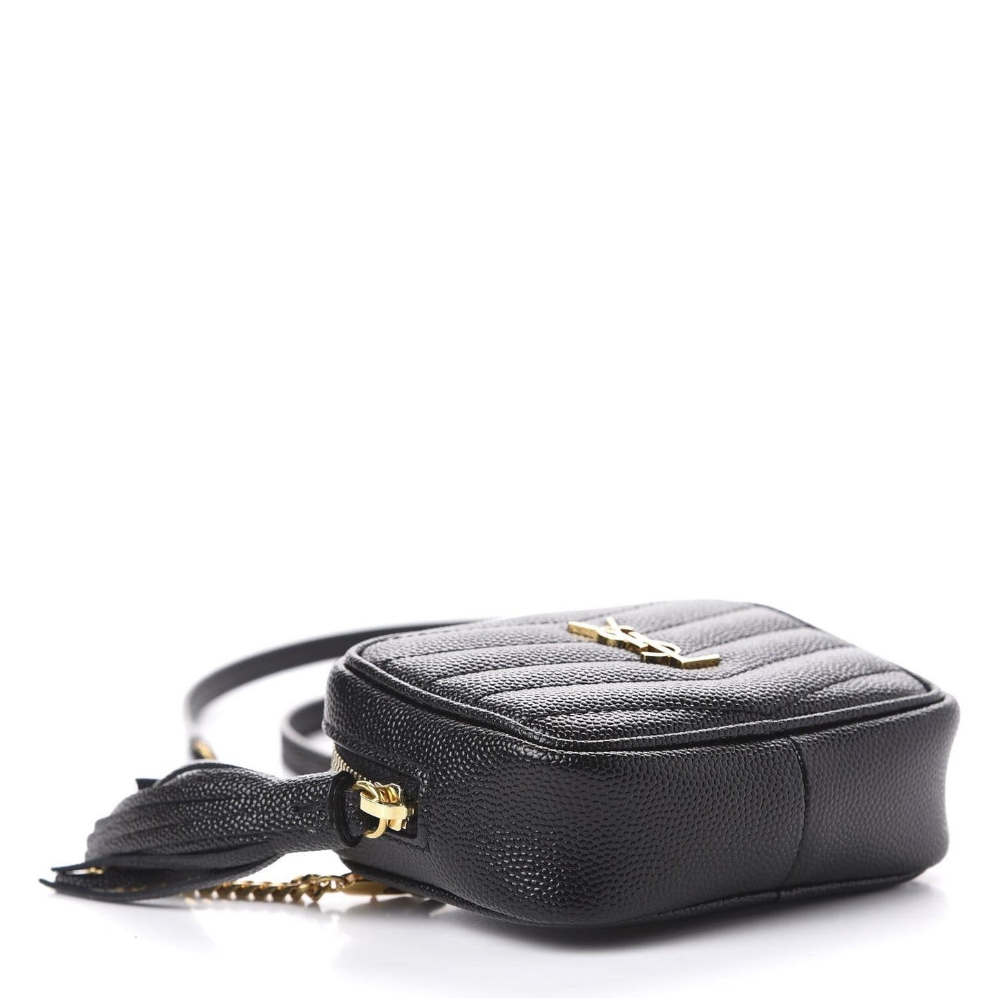 Saint Laurent Grain De Poudre Matelasse Monogram Baby Lou Camera Bag Black 635088