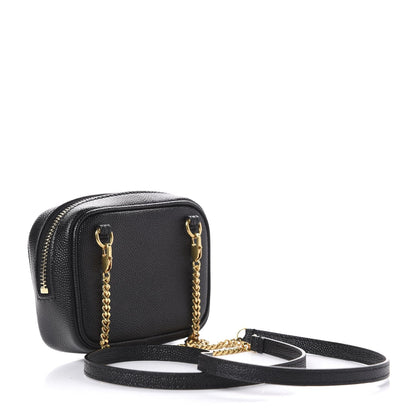 Saint Laurent Grain De Poudre Matelasse Monogram Baby Lou Camera Bag Black 635088